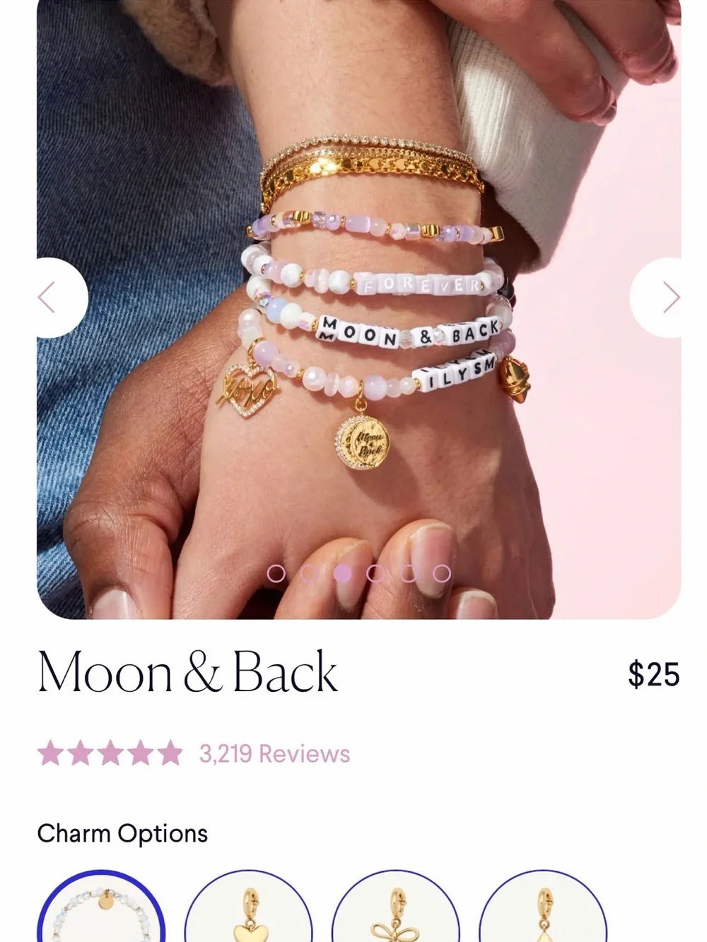 Little Words Project 'Moon & Back' aqua Beaded Bracelet